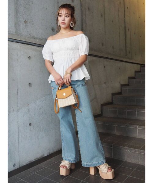 EVRIS（エヴリス）の「ラタンボックスショルダーBAG（ショルダーバッグ・レディース・ホワイト/ブラック/ベージュ・FREE）」の16枚目の写真