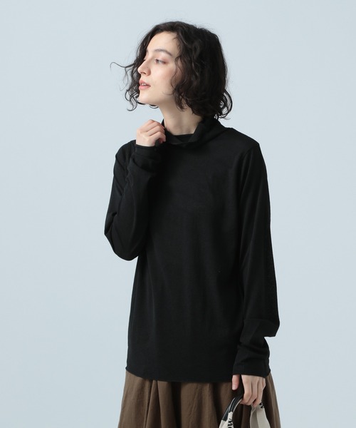 BAYFLOW(ベイフロー)の「シアーハイネックプルオーバー(Tシャツ/カットソー・レディース・ライトグレー/ブラック/ネイビー・FREE)」の2枚目の写真