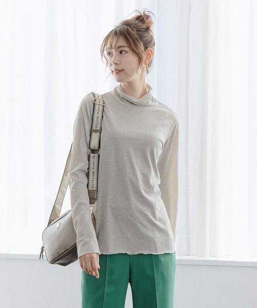 BAYFLOW(ベイフロー)の「シアーハイネックプルオーバー(Tシャツ/カットソー・レディース・ライトグレー/ブラック/ネイビー・FREE)」の11枚目の写真