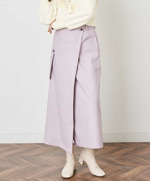 A de a.v.v（アードアー・ヴェ・ヴェ）の「［SET UP対応］ラップスカート（スカート・レディース・ブラック/ベージュ/ライトパープル・38/36）」の3枚目の写真