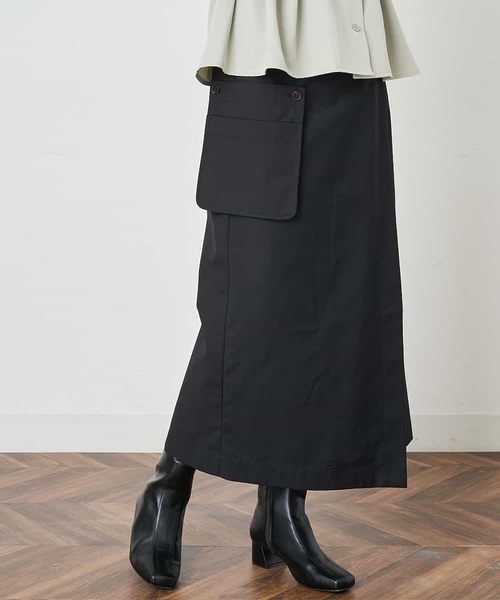 A de a.v.v（アードアー・ヴェ・ヴェ）の「［SET UP対応］ラップスカート（スカート・レディース・ブラック/ベージュ/ライトパープル・38/36）」の2枚目の写真