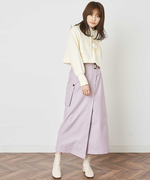 A de a.v.v（アードアー・ヴェ・ヴェ）の「［SET UP対応］ラップスカート（スカート・レディース・ブラック/ベージュ/ライトパープル・38/36）」の6枚目の写真