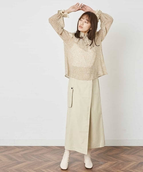 A de a.v.v（アードアー・ヴェ・ヴェ）の「［SET UP対応］ラップスカート（スカート・レディース・ブラック/ベージュ/ライトパープル・38/36）」の8枚目の写真