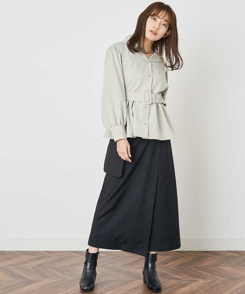 A de a.v.v（アードアー・ヴェ・ヴェ）の「［SET UP対応］ラップスカート（スカート・レディース・ブラック/ベージュ/ライトパープル・38/36）」の10枚目の写真