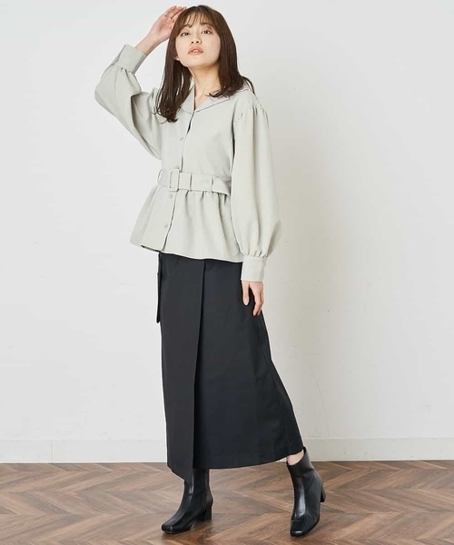 A de a.v.v（アードアー・ヴェ・ヴェ）の「［SET UP対応］ラップスカート（スカート・レディース・ブラック/ベージュ/ライトパープル・38/36）」の11枚目の写真