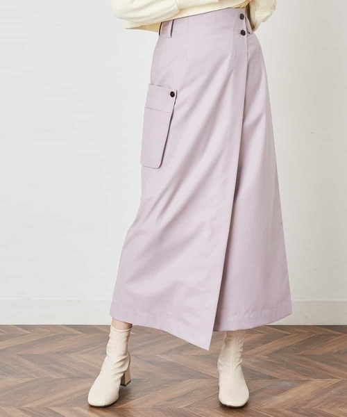 A de a.v.v（アードアー・ヴェ・ヴェ）の「［SET UP対応］ラップスカート（スカート・レディース・ブラック/ベージュ/ライトパープル・38/36）」の13枚目の写真