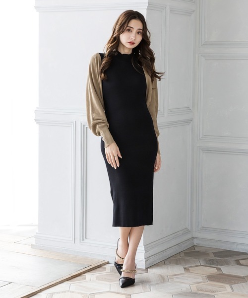 Julia Boutique（ジュリアブティック）の「バックリボンボレロカーディガン/22059（カーディガン/ボレロ・レディース・ブラック/ベージュ/アイボリー・ONE）」の8枚目の写真