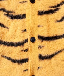 トップス SEVESKIG Tibetan Tiger Knit Cardigan ○ 中古希少 SEVESKIGゼヴシグ 肉厚総柄タイガーニット