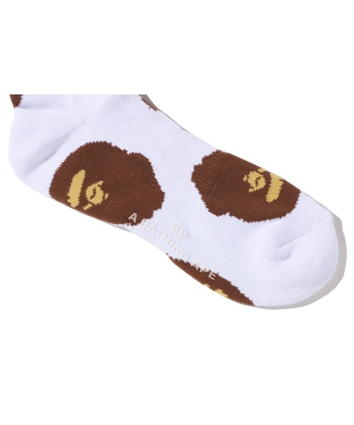 A BATHING APE(アベイシングエイプ)の「APE HEAD PATTERN SOCKS M(ソックス/靴下・メンズ・ホワイト/ブラック・SMALL/MEDIUM/LARGE)」の3枚目の写真