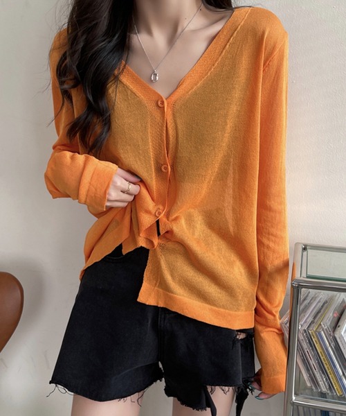 DAY CLOSET(デイ クローゼット)の「レディース シースルーカーディガン(カーディガン/ボレロ・レディース・ホワイト/パープル/グレー/ピンク/ダークパープル/マスタード/ブルー系その他/オレンジ/ブラック/グリーン・ONE SIZE)」の10枚目の写真