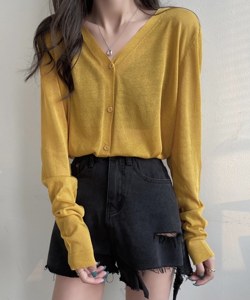 DAY CLOSET(デイ クローゼット)の「レディース シースルーカーディガン(カーディガン/ボレロ・レディース・ホワイト/パープル/グレー/ピンク/ダークパープル/マスタード/ブルー系その他/オレンジ/ブラック/グリーン・ONE SIZE)」の8枚目の写真