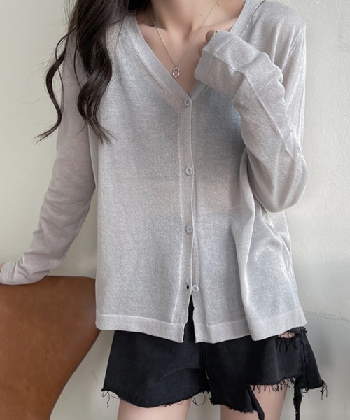 DAY CLOSET(デイ クローゼット)の「レディース シースルーカーディガン(カーディガン/ボレロ・レディース・ホワイト/パープル/グレー/ピンク/ダークパープル/マスタード/ブルー系その他/オレンジ/ブラック/グリーン・ONE SIZE)」の16枚目の写真