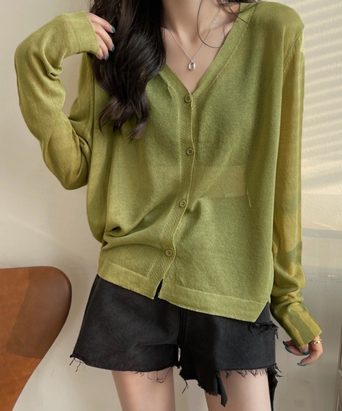 DAY CLOSET(デイ クローゼット)の「レディース シースルーカーディガン(カーディガン/ボレロ・レディース・ホワイト/パープル/グレー/ピンク/ダークパープル/マスタード/ブルー系その他/オレンジ/ブラック/グリーン・ONE SIZE)」の17枚目の写真