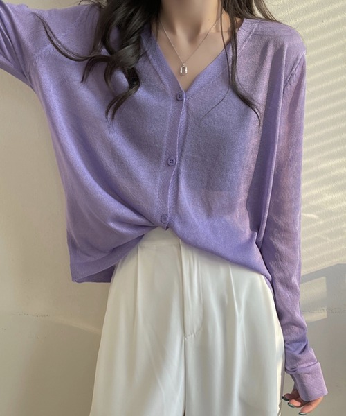 DAY CLOSET(デイ クローゼット)の「レディース シースルーカーディガン(カーディガン/ボレロ・レディース・ホワイト/パープル/グレー/ピンク/ダークパープル/マスタード/ブルー系その他/オレンジ/ブラック/グリーン・ONE SIZE)」の21枚目の写真