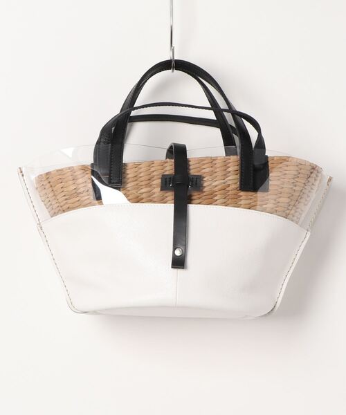 ikot（イコット）の「【ikot】PVCバンカンかごBAG（トートバッグ・レディース・ホワイト/ブラック・FREE）」の4枚目の写真