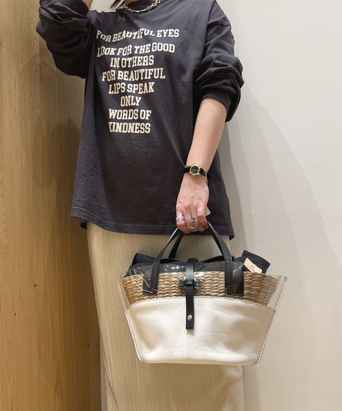 ikot（イコット）の「【ikot】PVCバンカンかごBAG（トートバッグ・レディース・ホワイト/ブラック・FREE）」の15枚目の写真