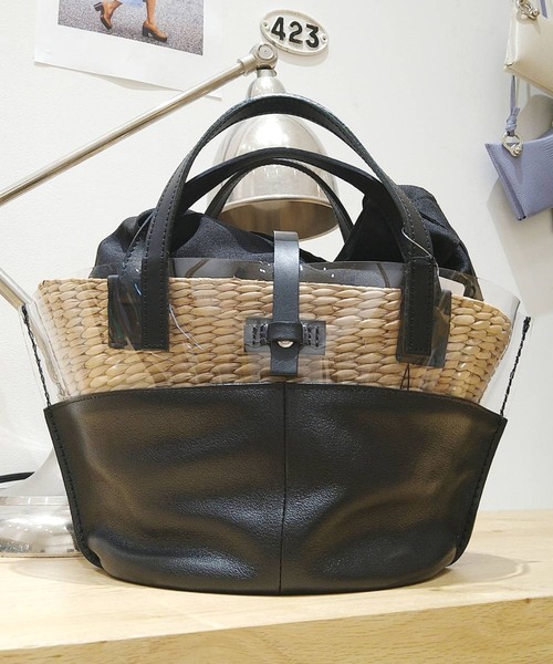 ikot（イコット）の「【ikot】PVCバンカンかごBAG（トートバッグ・レディース・ホワイト/ブラック・FREE）」の9枚目の写真