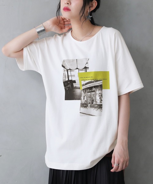 n'OrLABEL(ノアールレーベル)の「『選べるフォトグラフィックTシャツ』(Tシャツ/カットソー・レディース・ブラック/オフホワイト・2/1)」の1枚目の写真