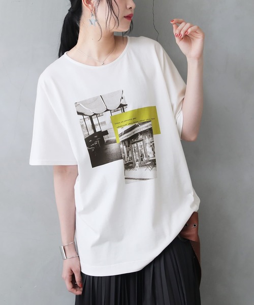 n'OrLABEL(ノアールレーベル)の「『選べるフォトグラフィックTシャツ』(Tシャツ/カットソー・レディース・ブラック/オフホワイト・2/1)」の3枚目の写真