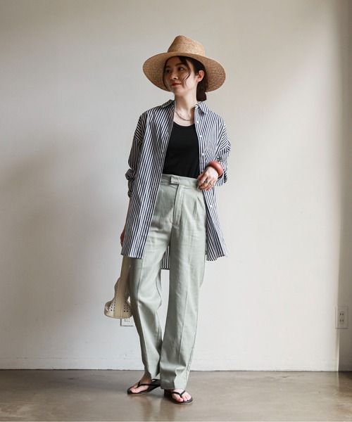 feepur(フェピュール)の「ストレートリネンパンツ(その他パンツ・レディース・ブラック/グレー/オリーブ/アイボリー・SMALL/MEDIUM)」の5枚目の写真