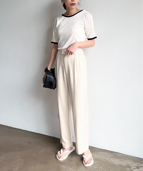 feepur(フェピュール)の「ストレートリネンパンツ(その他パンツ・レディース・ブラック/グレー/オリーブ/アイボリー・SMALL/MEDIUM)」の15枚目の写真