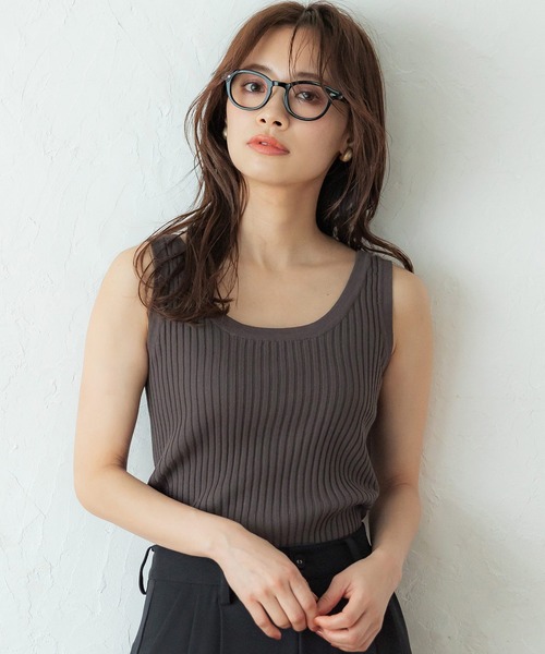 coca（coca）（コカ）の「前後２WAYニットタンクトップ（タンクトップ・レディース・ブラック/ブラウン/ラベンダー・ONE SIZE）」の3枚目の写真