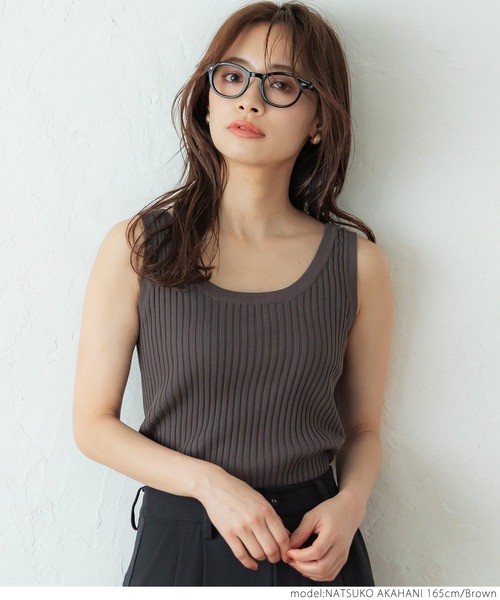 coca（coca）（コカ）の「前後２WAYニットタンクトップ（タンクトップ・レディース・ブラック/ブラウン/ラベンダー・ONE SIZE）」の14枚目の写真