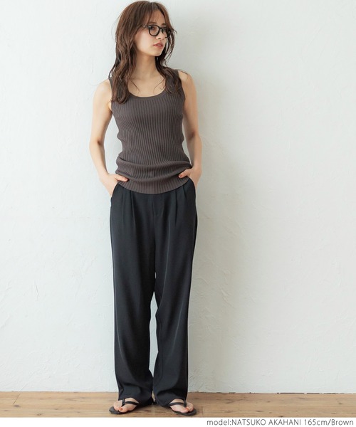 coca（coca）（コカ）の「前後２WAYニットタンクトップ（タンクトップ・レディース・ブラック/ブラウン/ラベンダー・ONE SIZE）」の13枚目の写真