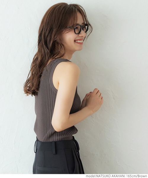 coca（coca）（コカ）の「前後２WAYニットタンクトップ（タンクトップ・レディース・ブラック/ブラウン/ラベンダー・ONE SIZE）」の11枚目の写真