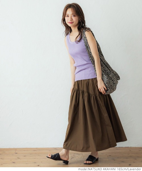 coca（coca）（コカ）の「前後２WAYニットタンクトップ（タンクトップ・レディース・ブラック/ブラウン/ラベンダー・ONE SIZE）」の10枚目の写真