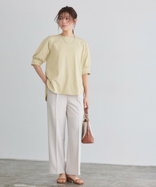 Pierrot(ピエロ)の「パフスリーブチュニックTシャツ(Tシャツ/カットソー・レディース・チャコール/オフホワイト/ブルー系その他/ブラック/グレイッシュベージュ/イエロー系その他/ネイビー/ミント/サンドベージュ/ライトピンク/イエロー系その他2/ブルー・L/M)」の20枚目の写真