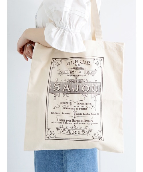 ehka sopo(エヘカソポ)の「【Maison SAJOU】トートバッグ(トートバッグ・レディース・レッド/チャコール・フリ-)」の2枚目の写真