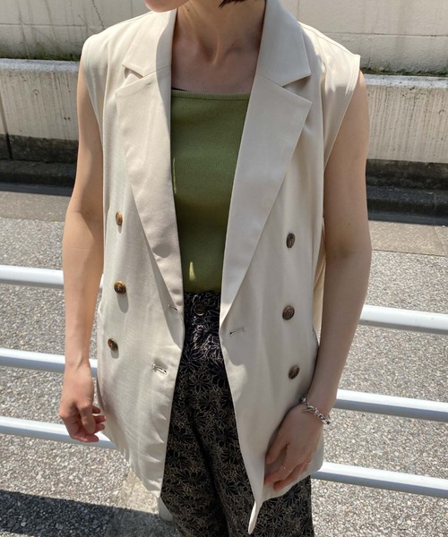 archives（アルシーヴ）の「スクエアタンクトップ（タンクトップ・レディース・ブラック/オフホワイト/オレンジ/グリーン/テラコッタ・MEDIUM）」の4枚目の写真