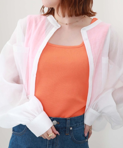 archives（アルシーヴ）の「スクエアタンクトップ（タンクトップ・レディース・ブラック/オフホワイト/オレンジ/グリーン/テラコッタ・MEDIUM）」の3枚目の写真