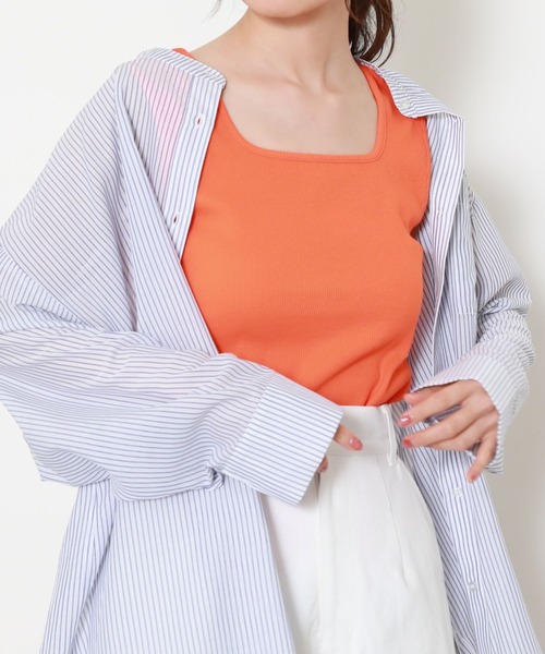 archives（アルシーヴ）の「スクエアタンクトップ（タンクトップ・レディース・ブラック/オフホワイト/オレンジ/グリーン/テラコッタ・MEDIUM）」の7枚目の写真