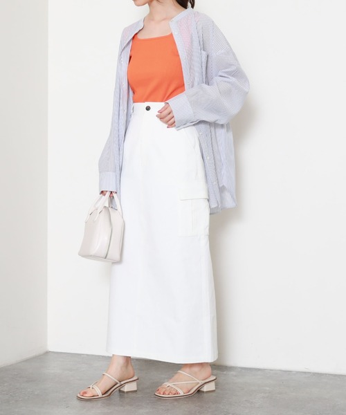 archives（アルシーヴ）の「スクエアタンクトップ（タンクトップ・レディース・ブラック/オフホワイト/オレンジ/グリーン/テラコッタ・MEDIUM）」の9枚目の写真