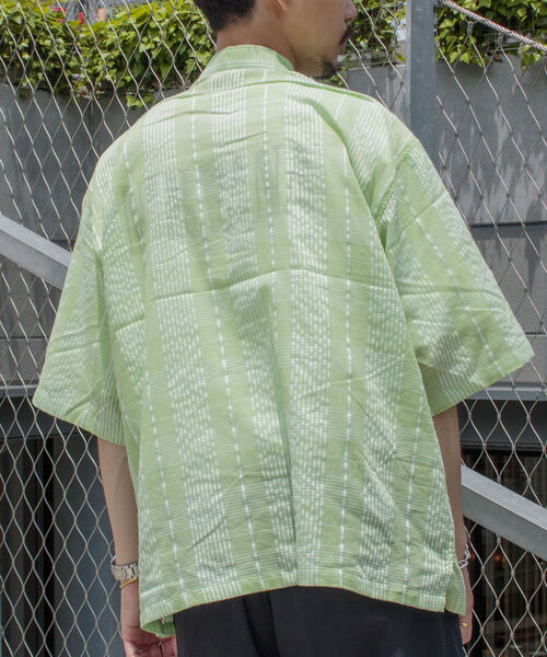 GLOSTER（グロスター）の「【GLOSTER/グロスター】ビッグポケット シアーチェックシャツ（シャツ/ブラウス・メンズ・ベージュ/ピンク/ライトグリーン・MEDIUM/LARGE）」の6枚目の写真