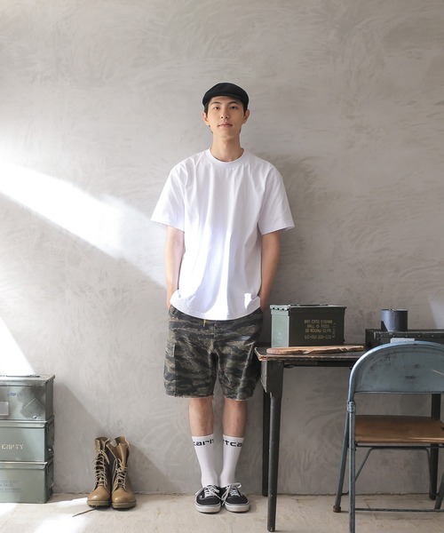 WAIPER.inc（ワイパーインク）の「PRO CLUB SUPER HEAVY T-SHIRT　PRO5-1（Tシャツ/カットソー・メンズ・ブラック/グレー/ホワイト/カーキ/パープル/レッド・XL/M/L/XXL）」の7枚目の写真