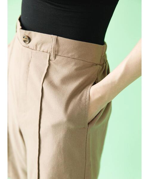 koe(コエ)の「綿麻ピンタックバミューダパンツ*(その他パンツ・レディース・モカ/オフホワイト/ブラック・M)」の12枚目の写真