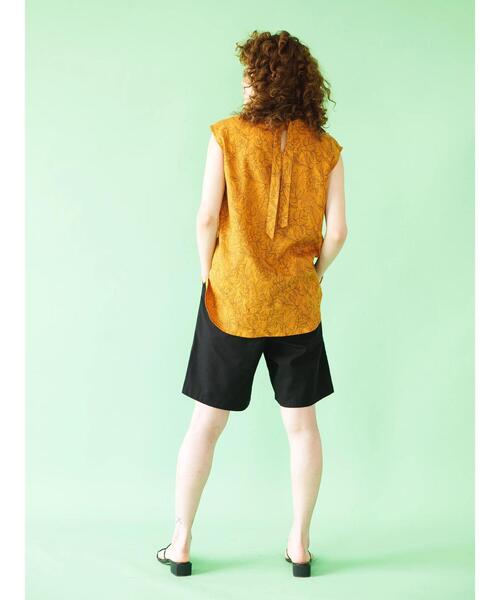 koe(コエ)の「綿麻ピンタックバミューダパンツ*(その他パンツ・レディース・モカ/オフホワイト/ブラック・M)」の18枚目の写真