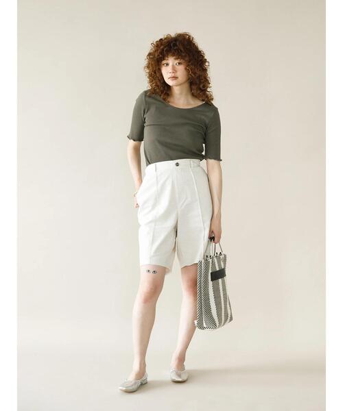 koe(コエ)の「綿麻ピンタックバミューダパンツ*(その他パンツ・レディース・モカ/オフホワイト/ブラック・M)」の21枚目の写真