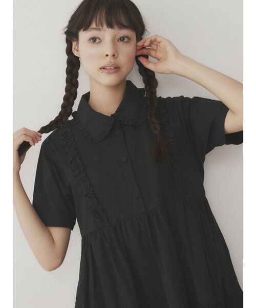 merry jenny（メリージェニー）の「フリルテイアードシャツワンピース（ワンピース・レディース・ブラック/オフホワイト/ブルー・FREE）」の13枚目の写真