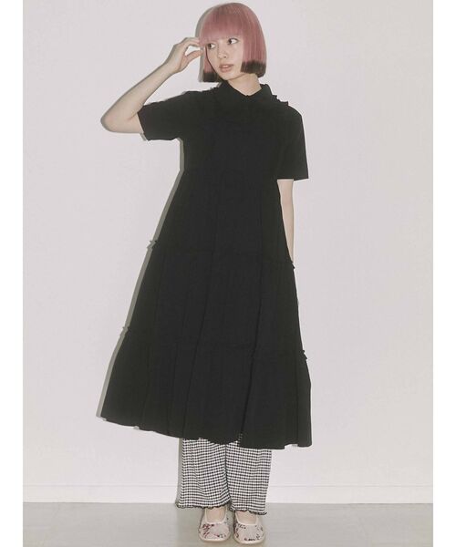 merry jenny（メリージェニー）の「フリルテイアードシャツワンピース（ワンピース・レディース・ブラック/オフホワイト/ブルー・FREE）」の15枚目の写真