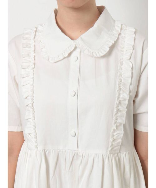 merry jenny（メリージェニー）の「フリルテイアードシャツワンピース（ワンピース・レディース・ブラック/オフホワイト/ブルー・FREE）」の9枚目の写真