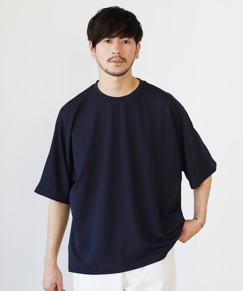 LIL VENDARS(リルヴェンダース)の「抗菌&接触冷感ふくれカット地ドルマン半袖カットソー(Tシャツ/カットソー・メンズ・ブラック/ブルーグレー/ネイビー/ベージュ・M/L/XL)」の4枚目の写真