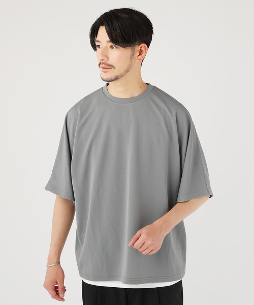 LIL VENDARS(リルヴェンダース)の「抗菌&接触冷感ふくれカット地ドルマン半袖カットソー(Tシャツ/カットソー・メンズ・ブラック/ブルーグレー/ネイビー/ベージュ・M/L/XL)」の3枚目の写真
