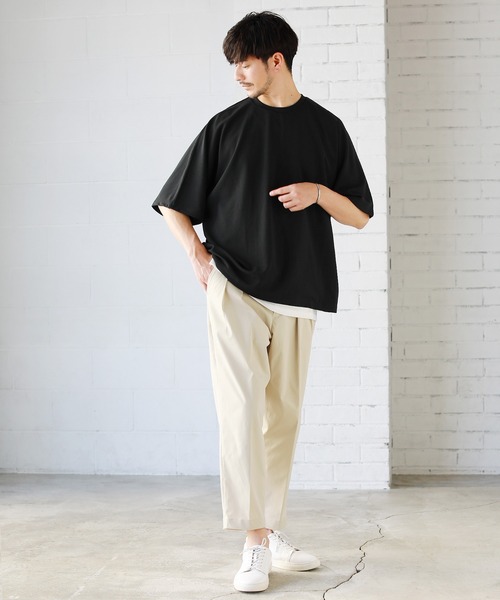 LIL VENDARS(リルヴェンダース)の「抗菌&接触冷感ふくれカット地ドルマン半袖カットソー(Tシャツ/カットソー・メンズ・ブラック/ブルーグレー/ネイビー/ベージュ・M/L/XL)」の11枚目の写真