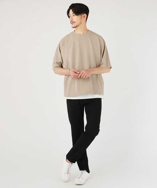 LIL VENDARS(リルヴェンダース)の「抗菌&接触冷感ふくれカット地ドルマン半袖カットソー(Tシャツ/カットソー・メンズ・ブラック/ブルーグレー/ネイビー/ベージュ・M/L/XL)」の7枚目の写真