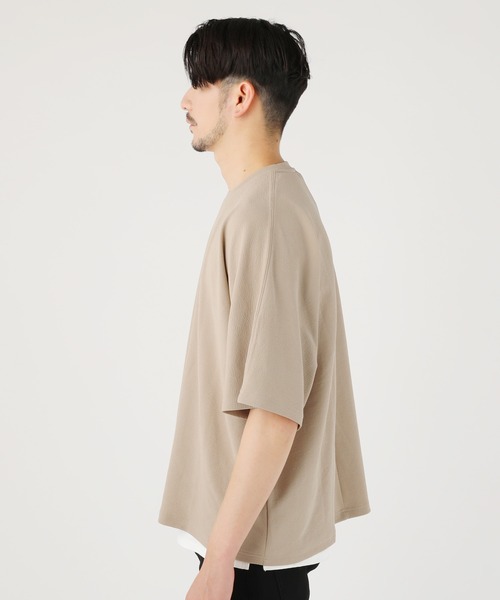 LIL VENDARS(リルヴェンダース)の「抗菌&接触冷感ふくれカット地ドルマン半袖カットソー(Tシャツ/カットソー・メンズ・ブラック/ブルーグレー/ネイビー/ベージュ・M/L/XL)」の16枚目の写真