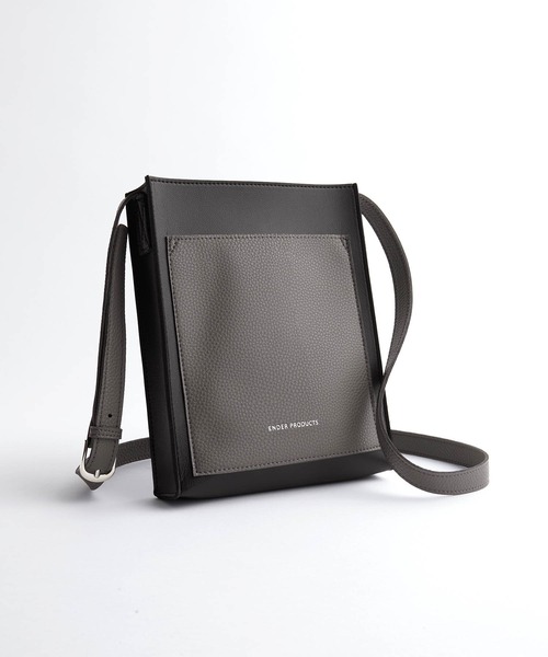ENDER PRODUCTS（エンダープロダクツ）の「シンセティックレザー コンビネーションポケット ロゴ刻印 ミニショルダーバッグ【ENDER PRODUCTS/エンダープロダクツ】（ショルダーバッグ・メンズ・ブラック/グリーン/ダークブラウン/グレイッシュベージュ/チャコール・FREE）」の15枚目の写真